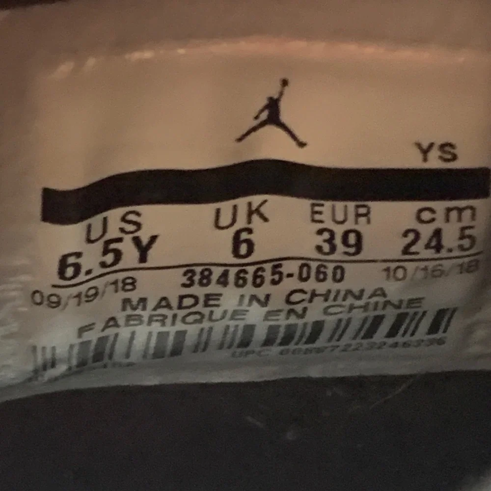 Jordan 6 Retro Infrared Black Basketball Shoes 384665-060‎ Men's Sz 6.5Y